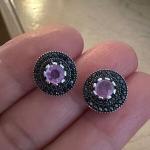 Elegant Purple Stud Earrings